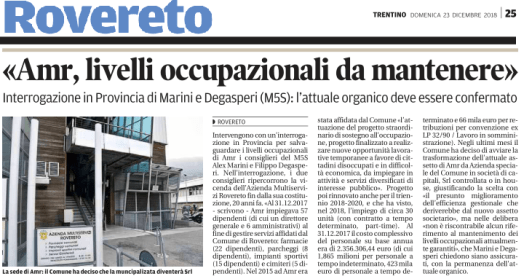 20181223_AMR livelli occupazionali da mantenere