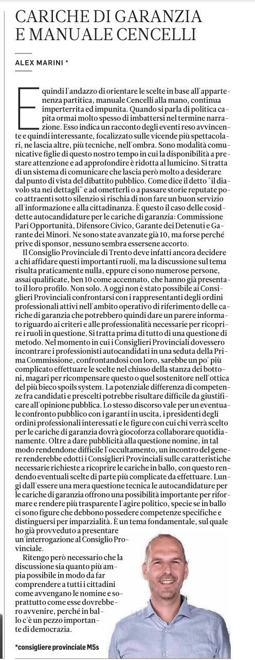 20190413_cariche di garanzia e manuale Cencelli