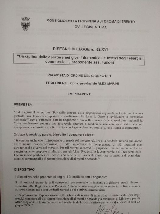 emendamento odg 1 legislazione statale